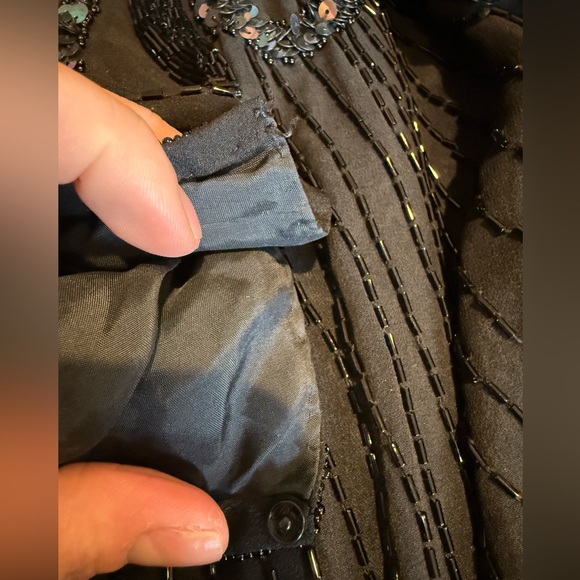 Vintage A.J. Bari Black Beaded Jewel-Tone Sequin Cocktail Dress Size 12 - Picture 13 of 13